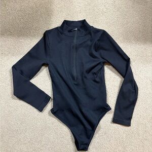 Elegant Black Long Sleeve Bodysuit